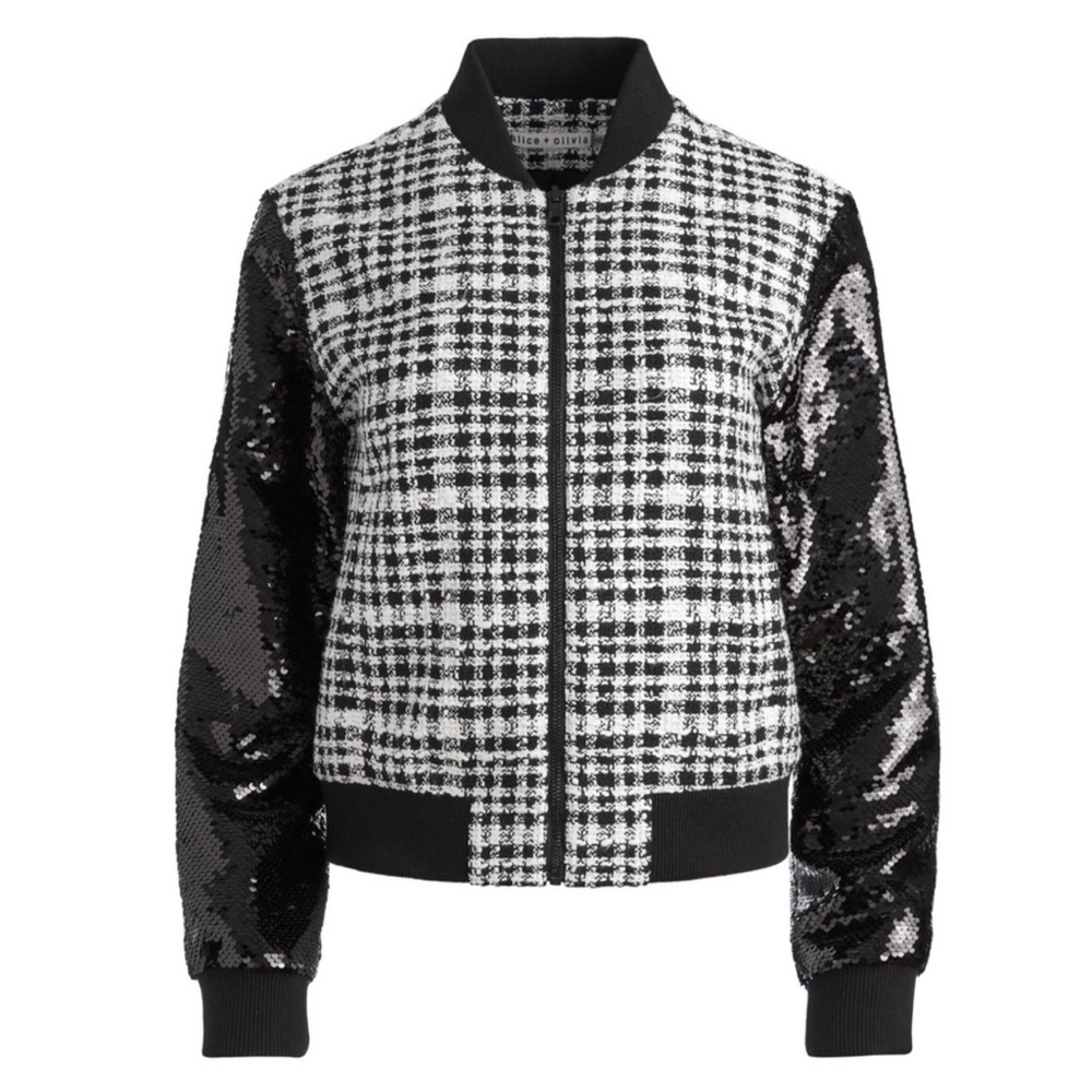 Alice & Olivia Felisa sequin bomber jacket